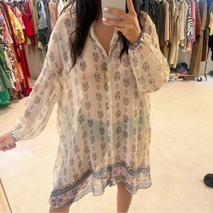 Zara semi sheer print top
